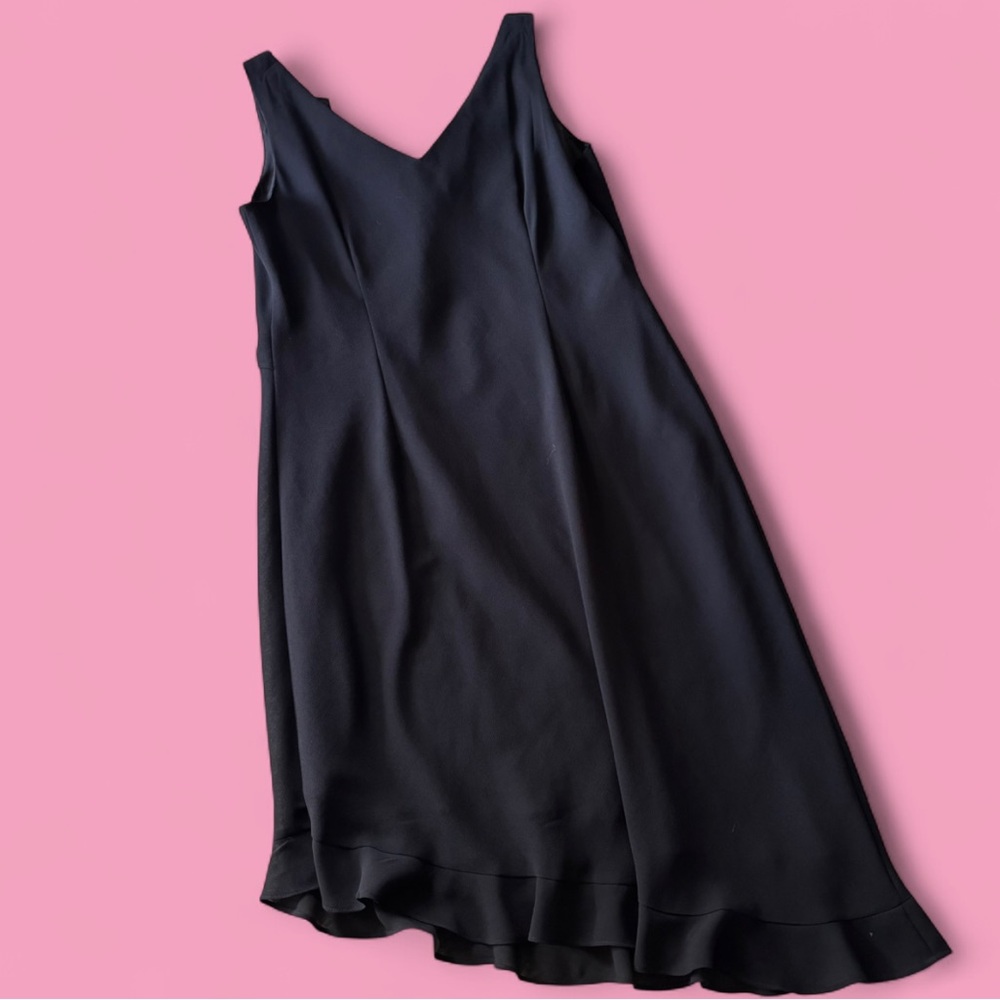 Vintage Asymmetric Black Ruffle dress - Picture 3 of 4